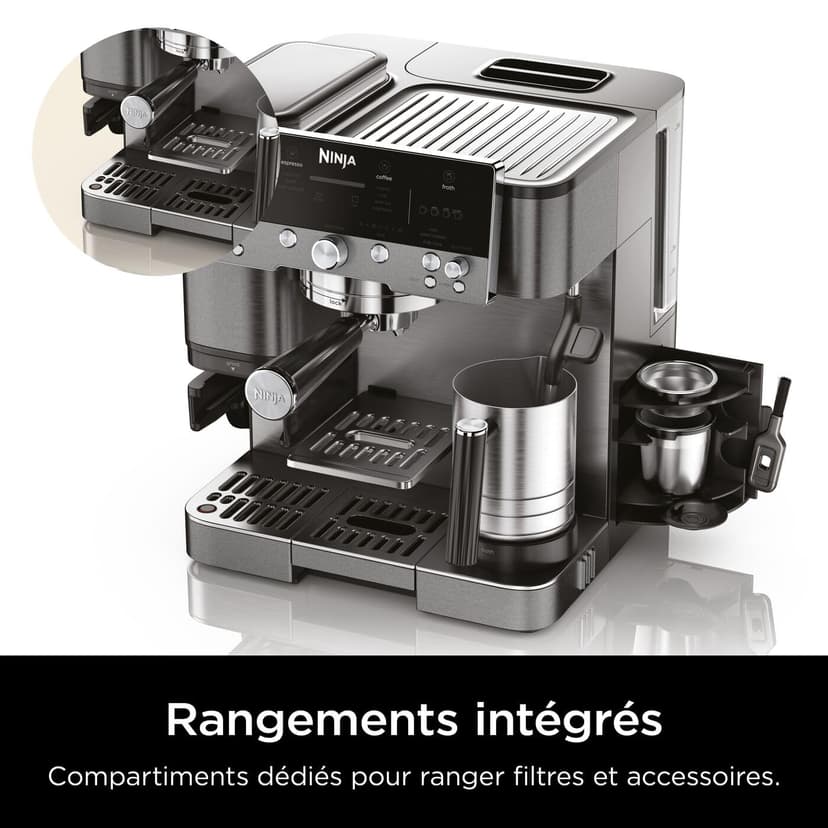 Ninja Luxury Premier 3-in-1 Coffee Maker, Espresso, Cold Brew Coffee and Filter Coffee, 4 Automatic Foam Presets, Dark Grey ES601EUGM - 3