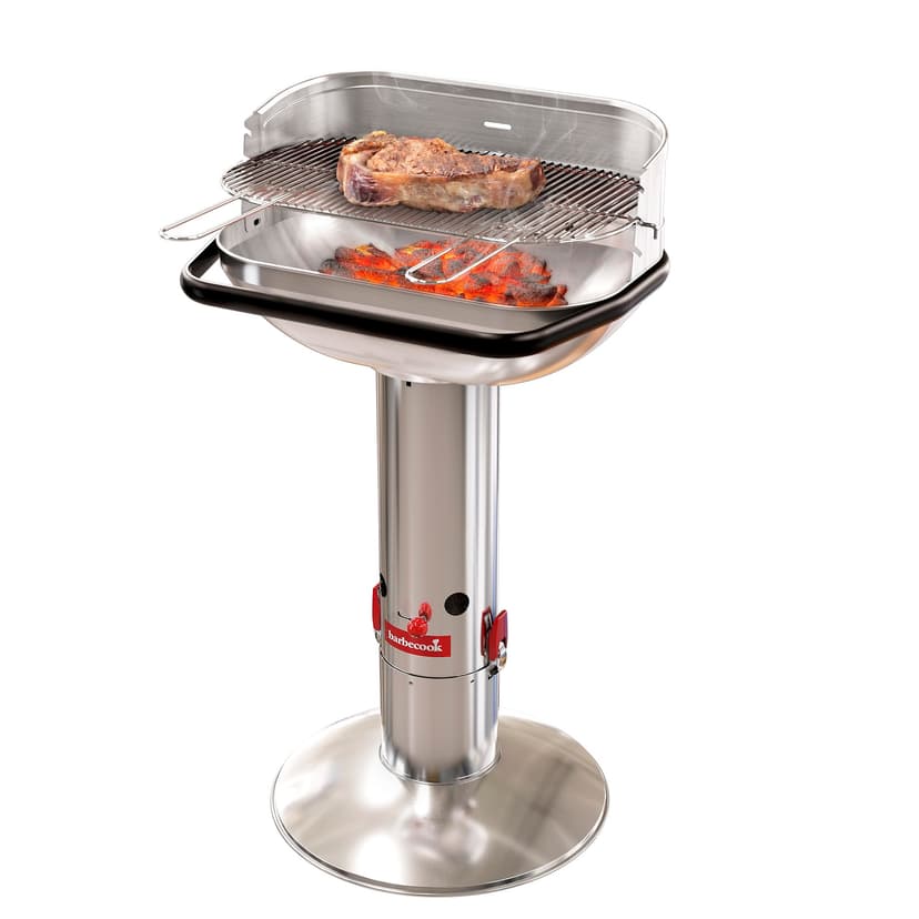 Barbecook Loewy 55 Charcoal Barbecue, Stainless Steel Charcoal BBQ, Metallic Colour Diameter 56 x 34 cm H 100 cm - 1