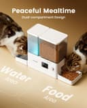 oneisall Automatic Cat Feeder and Water Dispenser,36Cups/8.5L 2-in-1 Clean Food Fresh Water Large Capacity 5L Timed Cat Food Dispenser&3.5L Gravity Water Fountain for Pets,Small Dogs,Puppies,Kittens - 4