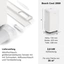 Bosch Cool 4000 Portable AC - 3-in-1: Air conditioning, dehumidifier, fan - 2.6 kW for rooms up to 35 m² - With automatic mode, silent mode & sleep mode (48 db (A)) [Energy class A+]. - 6