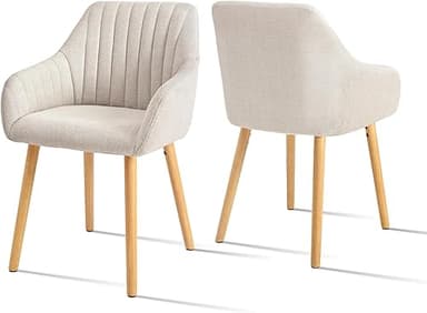 Goeurvant Chaises Beige Salle à Manger Lot de 2 avec Acco…