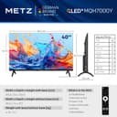 Metz 40 Pouces (100 cm) Smart TV FHD Google Television LED, Gen 6 QLED +, HDR 10 Dolby Audio Bluetooth 5,1 EyeCare Tuner DVB-T/T2/C/S/S2 CI+, 1.5GB RAM Amélioration (40MQH7000Y, 2026 Nouveau Modèle) - 4
