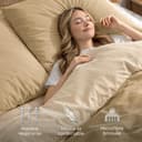 Twinzen Housse De Couette 200x200 cm Réversible, avec 2 Taie Oreiller 65x65 cm, Beige/Sable - Parure de Lit 200x200 en Microfibre - Oeko-Tex - 2