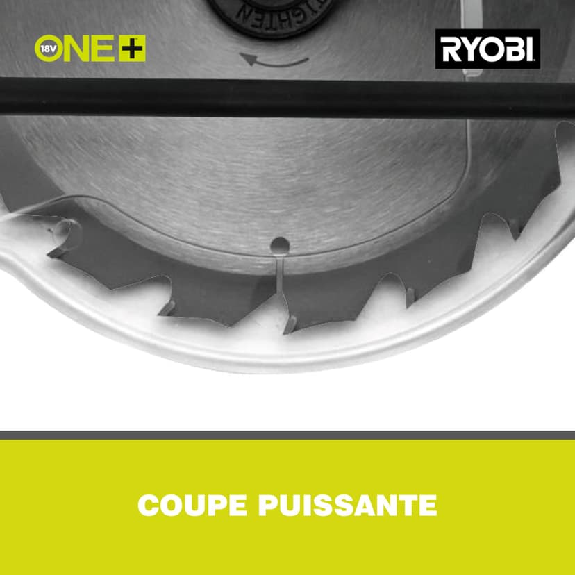 RYOBI - Scie Circulaire Sans Fil 18V ONE+ RWSL1801M – Lame Ø150 mm 18 dents, Réglage Profondeur et Inclinaison – Coupe Bois, OSB, Panneaux – Batterie Non Incluse - 4