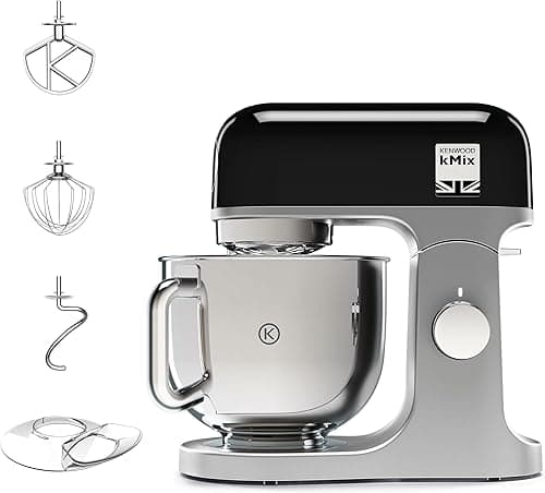 Kenwood kMix KMX750BK, Food Processor Robot, Multifunctional Food Processor Robot with 5 L Steel Bowl, 1000 Watt, Black