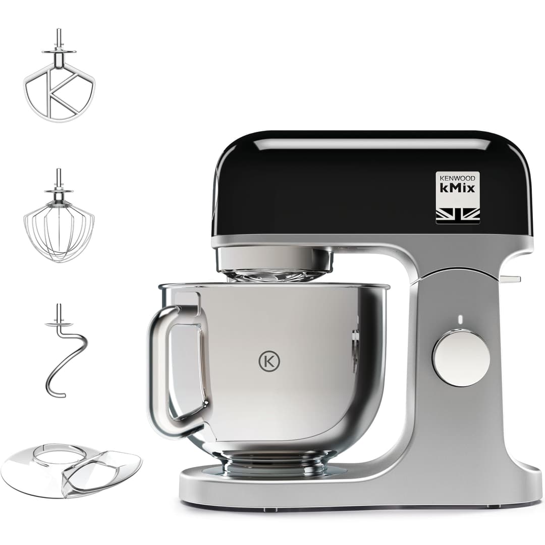 Kenwood kMix KMX750BK, Food Processor Robot, Multifunctional Food Processor Robot with 5 L Steel Bowl, 1000 Watt, Black