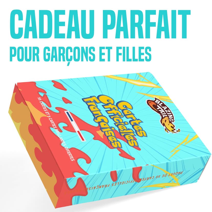 Blazing Tail Lot de 60 Cartes Françaises Neuves et Officielles - Comprend 5 Cartes Brillantes - sans Double - sans Carte Énergie - 5