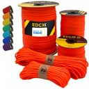 EdcX Paracord 4 mm, 35+ Couleurs Unies (10 m, 15 m, 30 m, 50 m, 100 m, 300 m) | Idéal pour l'artisanat, Le Camping, la Survie | Corde 100% Nylon 4 mm | Cordon 550 Type III (Sofit Orange, 50 m) - 1