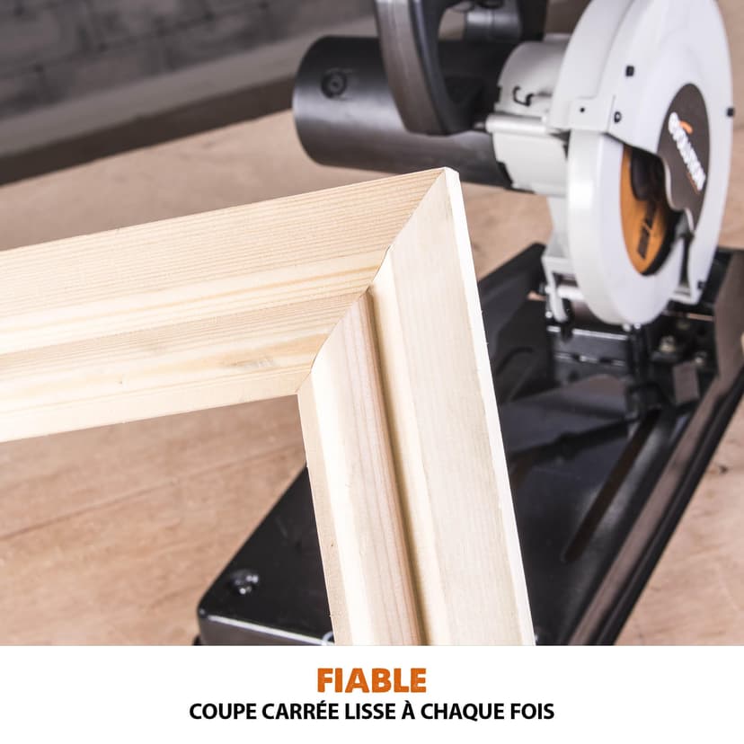 Evolution Power Tools Rage 4 Chop Saw 0˚-45˚ Mitre Angles Multi-Purpose Multi-Material Cutting Cuts Wood, Plastic, Metal & More, 3 Year Warranty Included & TCT Blade Included 185 mm (230 V) - 5