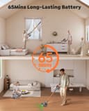 SMOTURE Cordless Vacuum Cleaner,50Kpa/600W Powerful Stick Vacuum with Self-Standing Design &1m Flexible Hose, 65Mins（eco） Runtime Anti-Hair Wrap Cordleme Carpet Hard Floor Car Pet Hair - 3