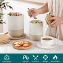 vancasso Sabine 3 Barattoli di Cucina Ermetici con Coperchio, Barattoli per Sale Zucchero Caffè in Gres, Vasetti Cucina per Caffè/Tè/Zucchero/Spezie/Farina/Fagioli, 20 OZ / 40 OZ / 80 OZ - 3
