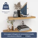 MLOQI Lot de 6 Equerre Etagere Murale, équerre Industrielle,Equerre Charge Lourde,5 mm D'épaisseur, Support Invisible étagère Murale avec Vis (Blanc 20 cm) - 5