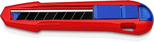 Knipex CutiX Cutter universel en magnésium, 165mm, barre de stabilisation, verrouillage de la lame, lame sécable 18 mm, cutter, couteau, 90 10 165 BK