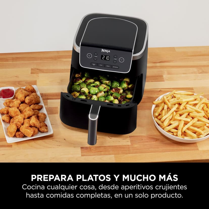 Ninja Air Fryer PRO Friteuse 4,7L, 1 tiroir, 4-en-1, sans huile, rôtir, réchauffer, déshydrater, cuire 1 à 2 portions, à partir de produits surgelés, tiroir, panier antiadhésifs, 2 000 W, Noir AF140EU - 8