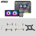 MSI MAG CORELIQUID A13 240 AIO CPU Liquid Cooler - Full CPU Coverage, Improved Water Channel Design, Minimalism Meets Illumination, CycloBlade 7, Split-Flow Radiator, Rifle Bearing Fans - 8