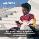 Sony WH-CH520 - Casque Bluetooth sans Fil, Multipoint, Micro intégré - jusqu'à 50 Heures d'autonomie et Charge Rapide - Noir - 6