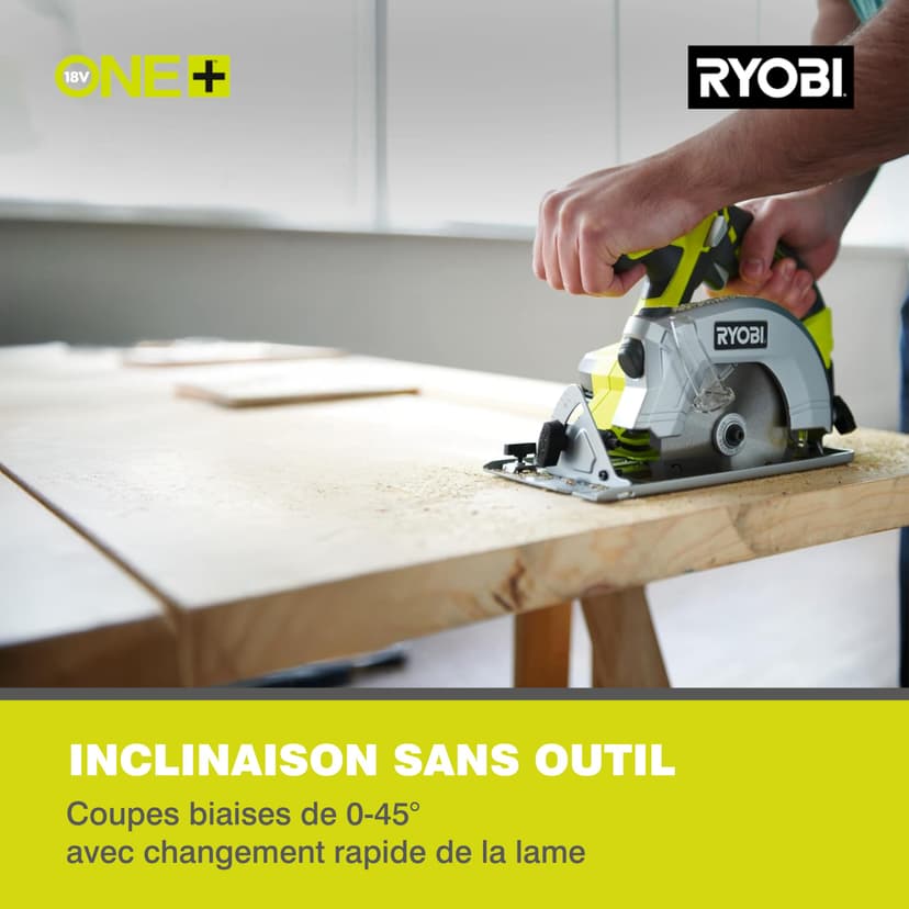 RYOBI - Scie Circulaire Sans Fil 18V ONE+ RWSL1801M – Lame Ø150 mm 18 dents, Réglage Profondeur et Inclinaison – Coupe Bois, OSB, Panneaux – Batterie Non Incluse - 5