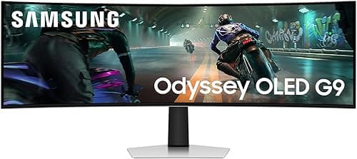 SAMSUNG Odyssey G9 G91SD, OLED, DQHD Moniteur de jeu super large, taux de rafraîchissement 144 Hz et temps de réponse 0,03 m (GTG)