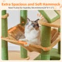 Taoqimiao Cat Tree, 180cm Cat Tower for Indoor Cats Large Cats, Multi-level Cat Climbing Tower, 8 Sisal Scratching Posts, Metal Frame Cozy Hammock, Scratch Board, 2 Top Perches, Green MSC026L - 3