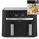 Moulinex Air Fryer, 2 Compartments + Book of 20 Recipes, XXL Capacity 8.3L, Up to 8 People, 7 Automatic Programs, Digital Touch Screen, Dual Essential Stainless Steel, YY5545FB - 2