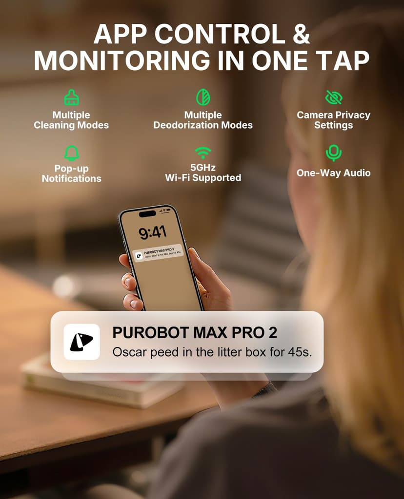 PETKIT PUROBOT MAX PRO 2 Self Cleaning Cat Litter Tray with AI Camera, Facial Recognition & Health Insights, Smart App & Odour Control Automatic Cat Litter Box, Quiet & Spacious for Multiple Cats - 5