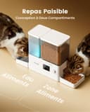 oneisall Distributeur d'eau et d'alimentation Automatique pour Chat, 36 Tasses/8,5 l, 2 en 1, Nourriture Propre, Eau Douce, Grande capacité, Distributeur de Nourriture pour Chat chronométré et - 4