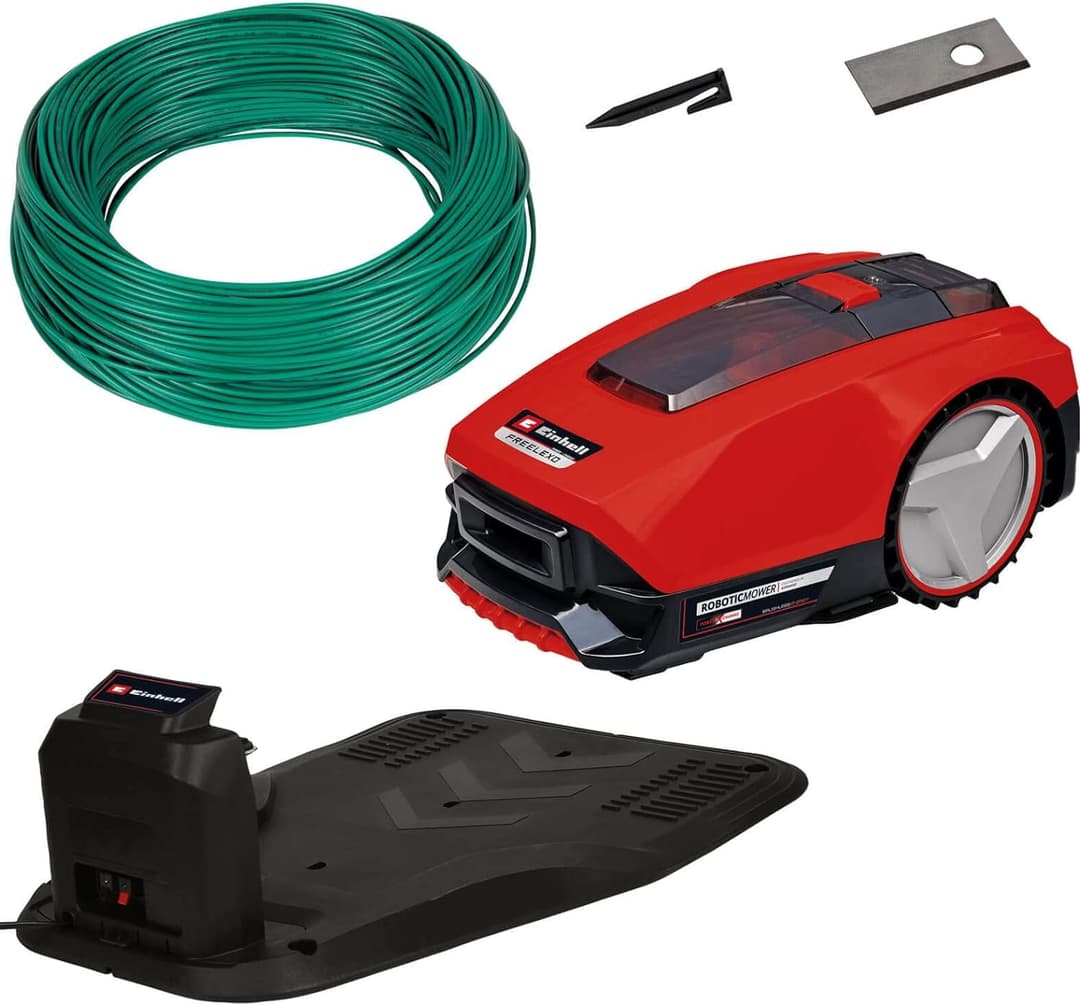 Einhell mower robot FREELEXO 300 Solo Power X-Change (Li-Ion, 18 V, 300 m², second-area mode, with installation accessories, without battery)