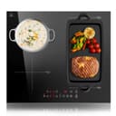 KICHPOWER Plaque Induction 4 Feux, 1 Zone Flexible, Plaque Induction 60cm Encastrable, Plaque de Cuisson électrique, Boost Fonction, Commande Tactile, 6000W, 9 Niveaux de puissance, Minuterie 1-99 Min - 1