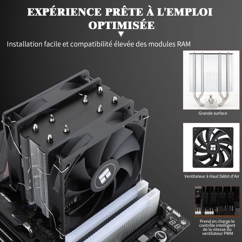 Thermalright Assassin X 120R SE PLUS CPU Air Cooler, AX120R SE Plus, 4 Heatpipes, Double PWM Quiet Fan CPU Cooler with S-FDB Bearings, for AMD AM4 AM5/Intel LGA 1700/1150/1151/1200, PC Cooler - 3