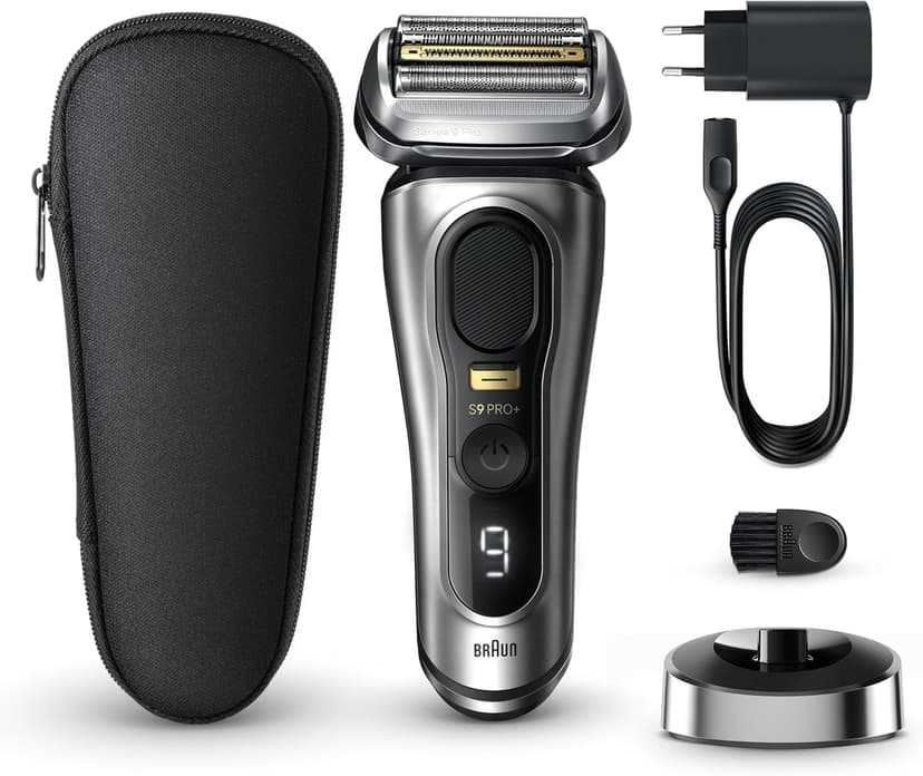 Braun Series 9 Pro +, Men's Beard Trimmer, Electric Razor Beard Trimmer, Fabric Travel Case, Lithium Ion Battery, 100% Waterproof Gift Idea, 9517s Silver - 7