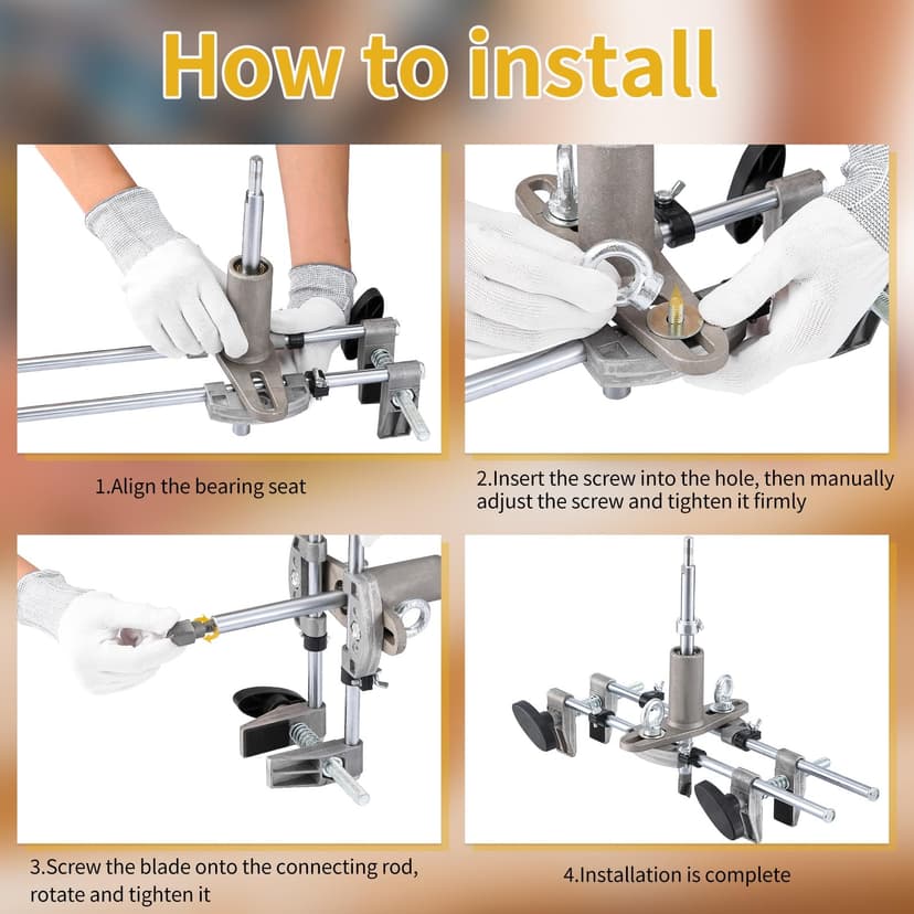 Door Lock Mortiser Kit, Lock Fitting Jig Maintenance Set, Door Lock Hole Opener Jig with 18mm 22mm 25mm Tungsten Steel Cutters, Woodworking Hole Saw Opener Tool for Wooden Door Lock Installation - 5