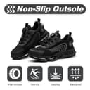 GemChve Chaussures de Sécurité Hommes Femmes Basket Légère Respirante Travail Antidérapante avec Embout en Acier Black 43 EU - 5