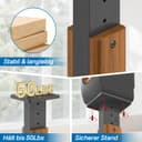 Paire de Supports d'enceintes réglables en Hauteur pour KEF LS50 Meta - Socle de Sol renforcé Finition Bois pour KEF LS50 Meta et LS50 Wireless II - Capacité de Charge : 22,7 kg (50 lbs) - 5