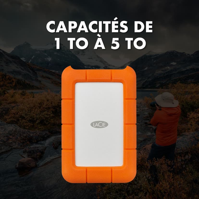 LaCie Rugged USB-C 1TB — shock‑resistant, USB‑C Portable External Hard Drive, 2.5‑inch, for Mac & Windows — Rescue Data Recovery included - 7