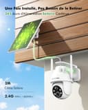 YESYAMO 2K Wireless Solar WiFi Surveillance Camera, 2.4GHz Solar Outdoor Camera with Solar Panel, 360° PTZ, Night Vision, Two-Way Audio, PIR Siren (White) - 3