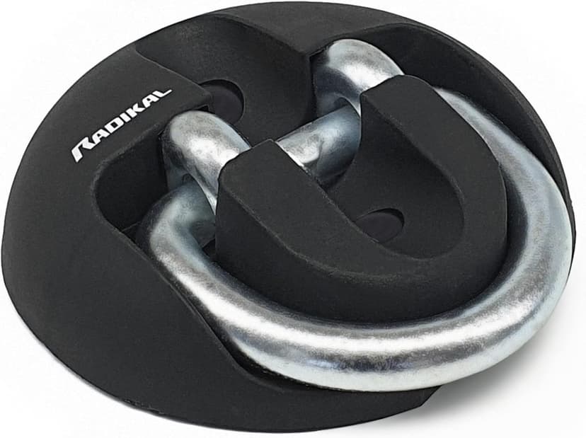 RADIKAL RK54 Ancrage au Sol pour Moto à Haute Sécurité, Arceau Soudé ø14 Repliable en Acier Cémenté, 4 Boulons d'Expansion, Antivol de Sécurité Fixation Moto Velo Mur Ancre Garage Chaine Parking - 1