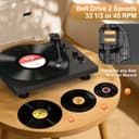 Trynnay Giradischi, Lettore con Contrappeso Regolabile, Bluetooth In/Out, 33/45 RPM, Riproduce Dischi in Vinile da 7/10/12 Pollici, Suono Hi-Fi per gli Appassionati di Musica, Nero - 3