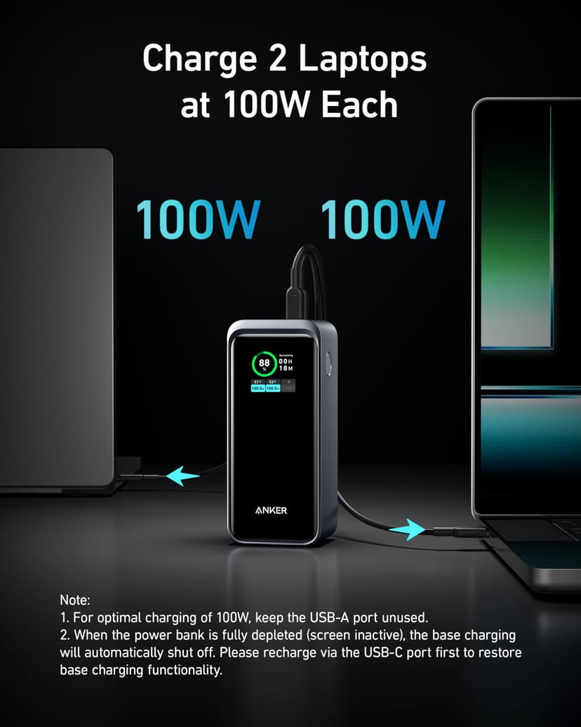 Anker Prime Power Bank, 20,000mAh Portable Charger with 200W Output, Smart Digital Display, 2 USB-C and 1 USB-A Port Compatible with iPhone 16/15/14/13 Series, Samsung, Dell, and More - 5