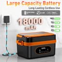 Gamexop Upgraded Cordless Electric Lunch Box, 1.5L Rechargeable Heated Lunch Box Battery Powered Stainless Steel Self-Heating Food Warmer Gift for Indoor Outdoor Work Office Camping Travel - 5