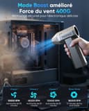 Yeeke Souffleur Air Comprimé, Souffleur PC 180000 RPM, Mini Souffleur Puissant 10000 mAh avec Charge Rapide | Moteur Sans Balais | LED Fonctionnelle, Idéal pour Nettoyage PC Gamer | Clavier | Voiture - 4
