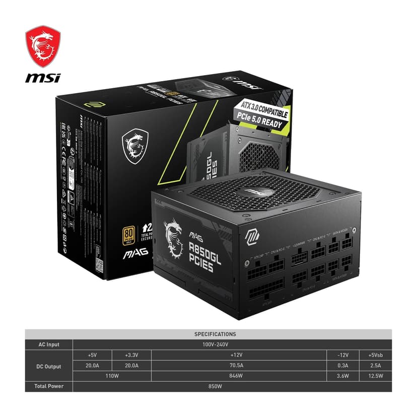 MSI MAG A850GL PCIE5 EU cord - 7