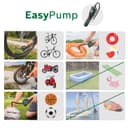 Bosch Electric Bike Pump/Air Pump/Mini Compressor EasyPump (3.0 Ah battery; 3.6 Volt; Autostop function; 150 PSI; 10.3 bar; LED; recharge via USB-C cable, 3x Adapter; Quick Connect Plug, Bicycle Bag) - 3