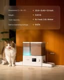 oneisall Automatic Cat Feeder and Water Dispenser,36Cups/8.5L 2-in-1 Clean Food Fresh Water Large Capacity 5L Timed Cat Food Dispenser&3.5L Gravity Water Fountain for Pets,Small Dogs,Puppies,Kittens - 8