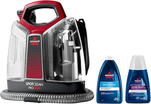 BISSELL SpotClean ProHeat, Upholstery Cleaner, Carpet Cleaner with HeatWave Technology, Compact Vacuum Cleaner, Wet Vacuum Cleaner for Carpets, Upholstery, Car & More, Powerful 330W Motor, 36988