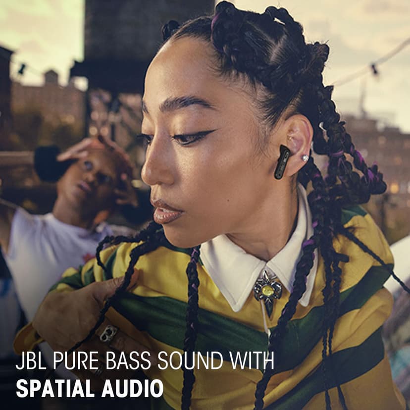 JBL Tune Beam 2, Wireless Noise Cancelling Bluetooth Earbuds with 48h Playtime, IP54 Water and Dust Resistant, Multi-Point Connection, Ergonomic Design, Closed-Back Stick Design, White - 5