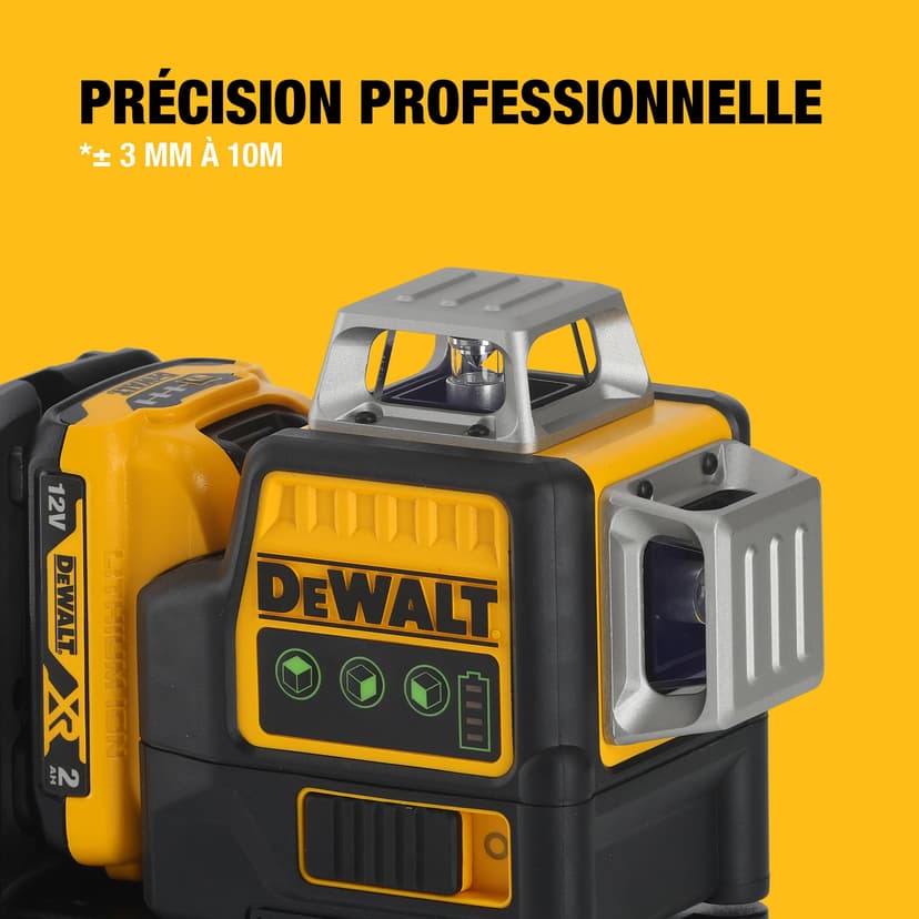 DEWALT - Laser en croix vert XR 12V 3x360°, avec 1x batterie 2Ah, DCE089D1G-QW - 6