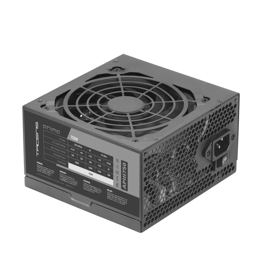 Tacens Anima APIII750, Power Supply PC ATX 750W, SMD and DC-DC Technologies, 85% Efficiency 12V, Ultra-quiet 12cm Fan, Extra-long Flat Cables, Black - 1