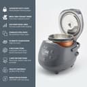 Yum Asia Panda Mini Rice Cooker With Ninja Ceramic Bowl and Advanced Fuzzy Logic (3.5 cup, 0.63 litre) 4 Rice Cooking Functions, 4 Multicooker functions, LED display, 220-240V (Cobalt Grey) - 3