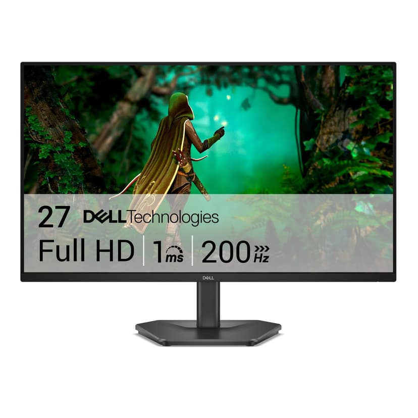 Dell 27 Écran PC Gaming - SE2725HG, Full HD (1920x1080), 200Hz, Fast IPS, 1ms, AMD FreeSync Premium, 99% sRGB, VESA (100x100mm), DisplayPort, 2 HDMI, Garantie 3 Ans, Noir - 1