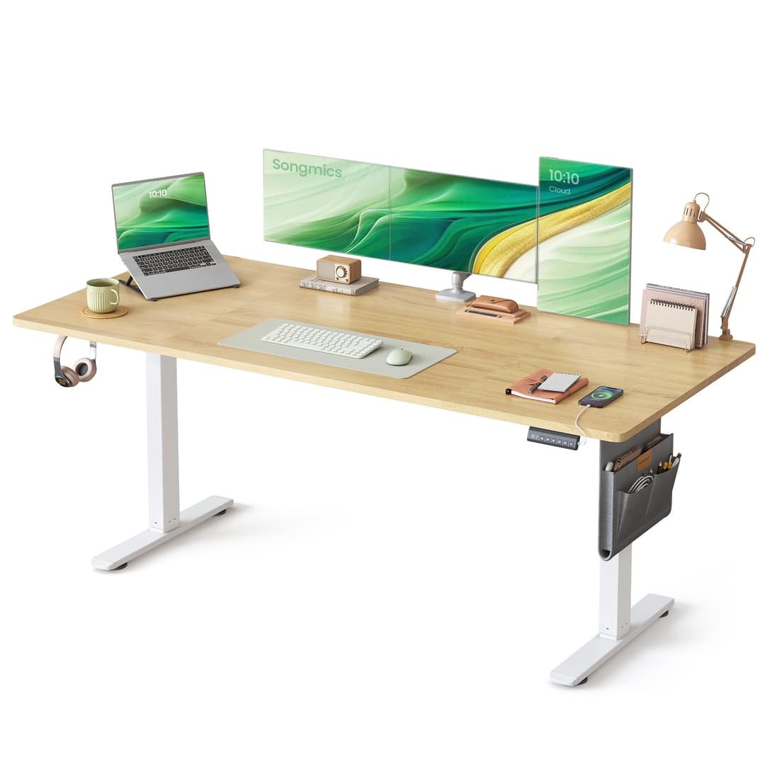 SONGMICS LSD138YA01 Height Adjustable Electric Desk 180 x…